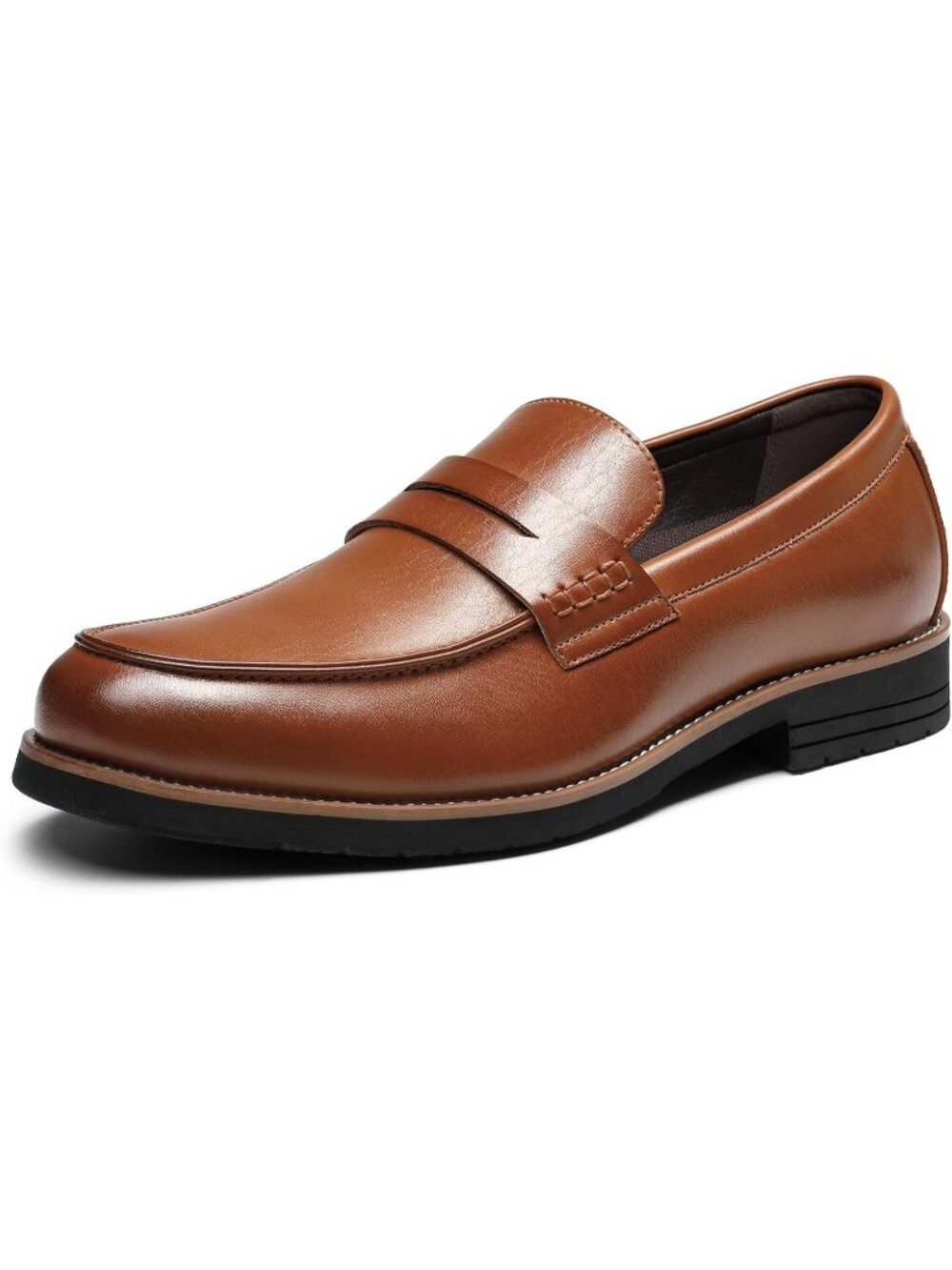 Men's Brown Penny Loafers Slip-On Business Office Wedding Formal Dress Shoes